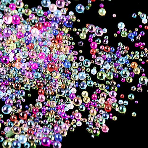 250g UV Resin Bubble Beads Droplet Multicolor Fillers Water Bead AB Miniature Inclusion for 3D Nail Art Pendant Jewelry DIY Making Decorations(0.4 mm to 3 mm)