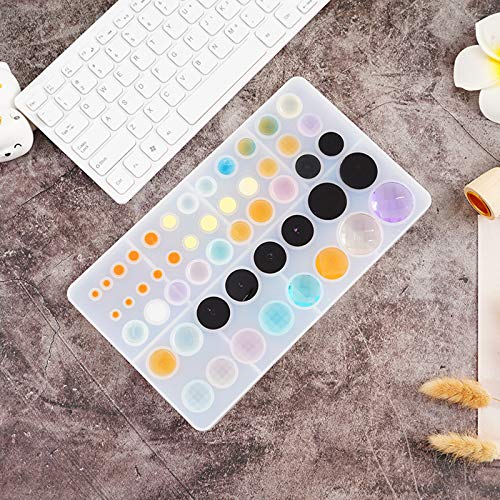 2 Pcs Cabochon Gem Silicone Mold, Clear Round Silicone Mold for Making Earrings Jewelry Making Crafting Projects(Large) - color: round-large