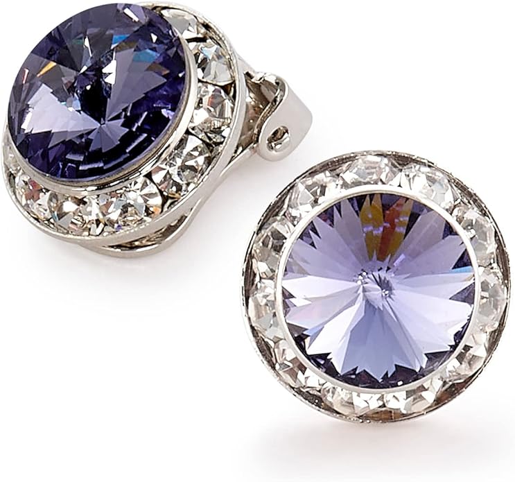 | Colorful Rhinestone Clip On Earrings for Dance, Pageant, Prom, Performance, Wedding, or Special Event
