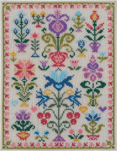 AllAboutEmbroideryUA Bead Embroidery kit Floral Quaker QA-4121 Beaded Cross Stitch Sampler