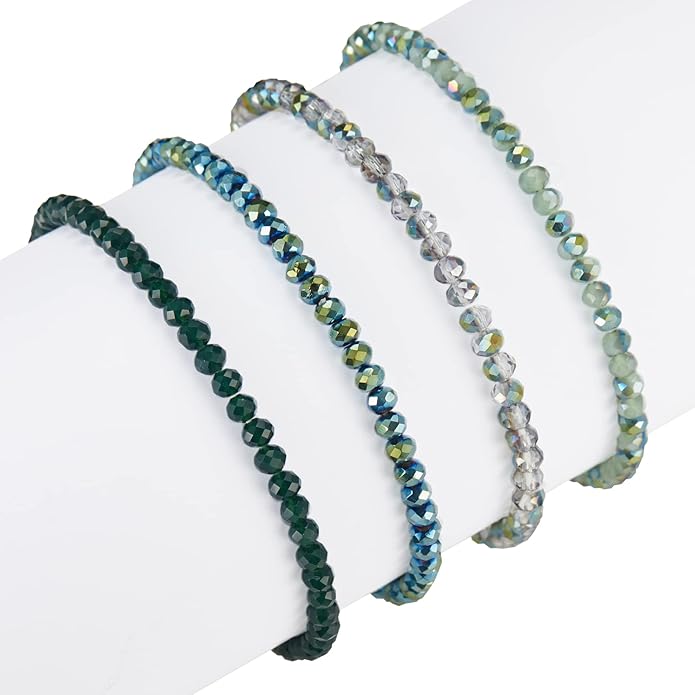 Noessla Beaded Boho Stretch Bracelet Colorful Stackable Crystal Beads Bracelets Trendy Costume Jewelry Mothers Day Gifts for Women