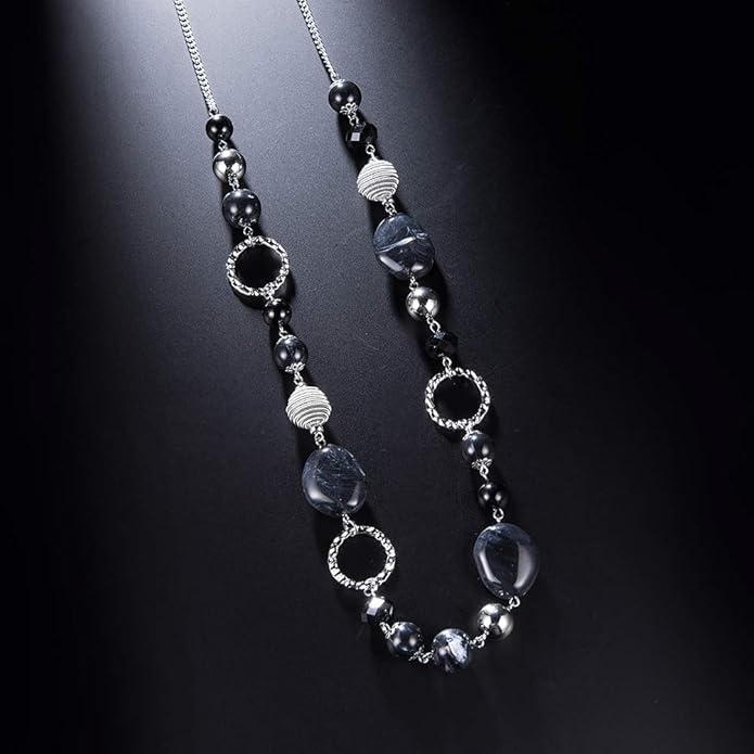 PEARL&CLUB Long Beaded Necklaces For Women - Sweater Chain Fashion Jewelry Necklace Gifts For Women