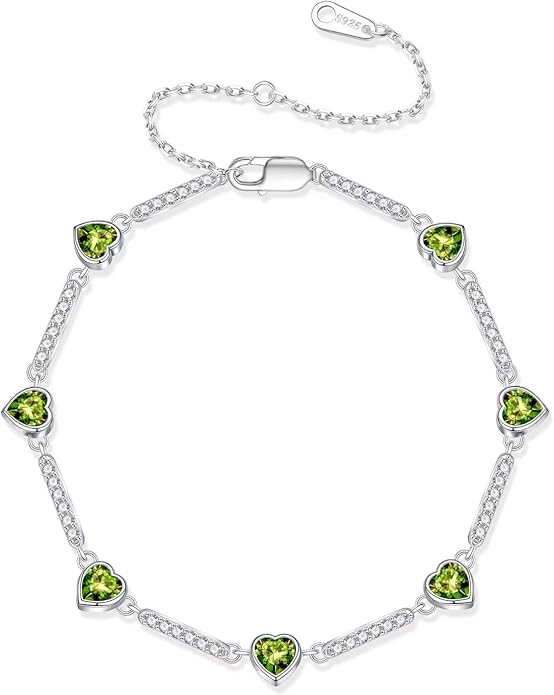 Iefil Valentines Day Gifts for Her - 925 Sterling Silver Heart Charm Link Bracelet, Anniversary Birthday Gifts for Women Wife Mom Girlfriend Daughter, 6"+2"