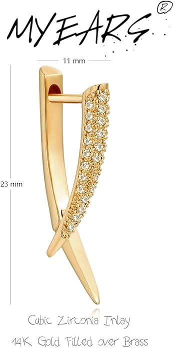 MYEARS Women Earrings Gold Huggie Hoop Ear Stud Cuff 14K Small Simple Hypoallergenic Everyday Jewelry