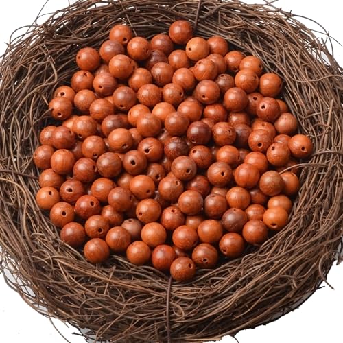 6mm Massive Beads Natural Wooden Round Loose Beads Jewelry Making with Thread 200 PCS(Padouk, 6mm) - color: Padouk, size: 6mm