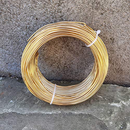 INSPIRELLE 15 Gauge 164 Feet KC Gold Aluminum Craft Wire Bendable Metal Wire for Jewelry Craft Making - color: KC Gold, size: 15 Gauge (1.5mm)