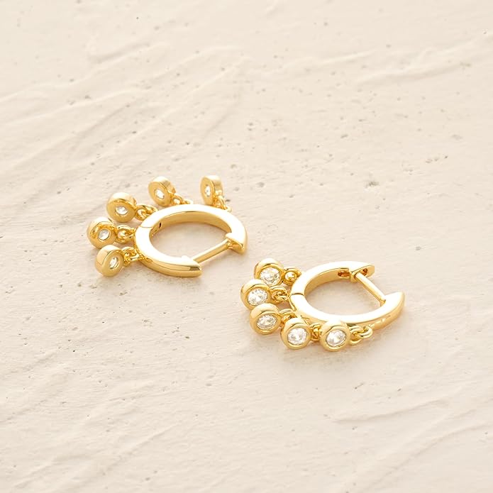 MYEARS Women Earrings Gold Huggie Hoop Ear Stud Cuff 14K Small Simple Hypoallergenic Everyday Jewelry