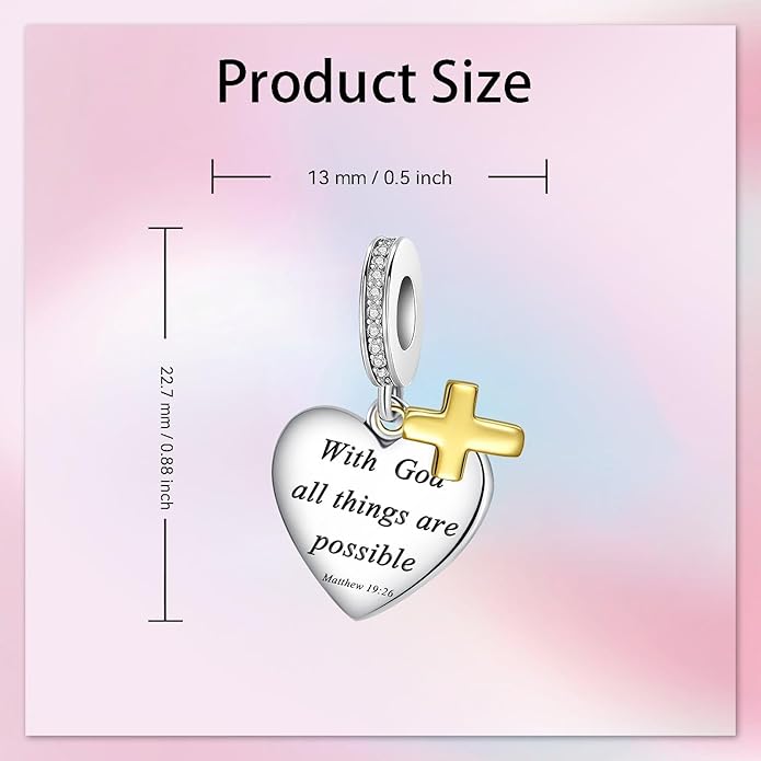 Birthday Fashion Love Heart Dangle Charm 925 Sterling Silver Charms fits Bracelets and Necklace Pendant Bead Charms Jewelry Present for Women Family Friends