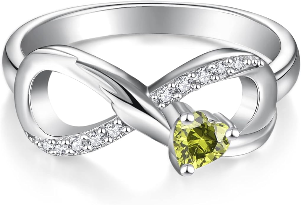STARCHENIE Infinity Promise Ring 925 Sterling Silver Angel Wings Heart Ring for Women Size 5-10