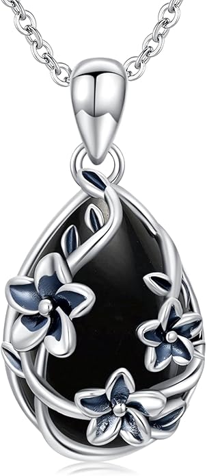 JUSTKIDSTOY Moonstone Necklace 925 Sterling Silver Teardrop Pendant Necklace Jewelry Gifts for Women Girls