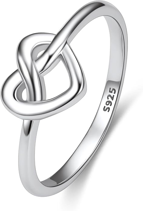 Bestyle 925 Sterling Silver Ring for Women, Minimalist Claddagh Ring Celtic Knot Ring for Women, Irish Promise Wedding Band, Gold/Rose Gold Vermeil Women Band Ring, Stackable, Gift for Her