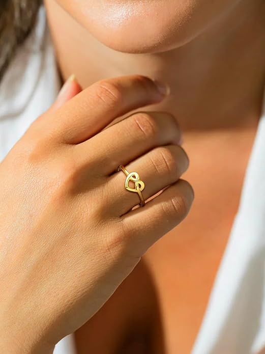 Bestyle 925 Sterling Silver Ring for Women, Minimalist Claddagh Ring Celtic Knot Ring for Women, Irish Promise Wedding Band, Gold/Rose Gold Vermeil Women Band Ring, Stackable, Gift for Her
