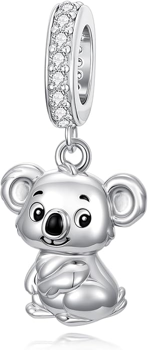 PROESS Sterling Silver/Red Panda/Cow/Highland Cow/Otter/Squirrel/Elephant/Axolotl/Cat/Fox/Bee/Butterfly/Hummingbird/Tiger/Lion/Mokeny/Koala/Dog Charm Animal Charms Bead for Jewelry Making