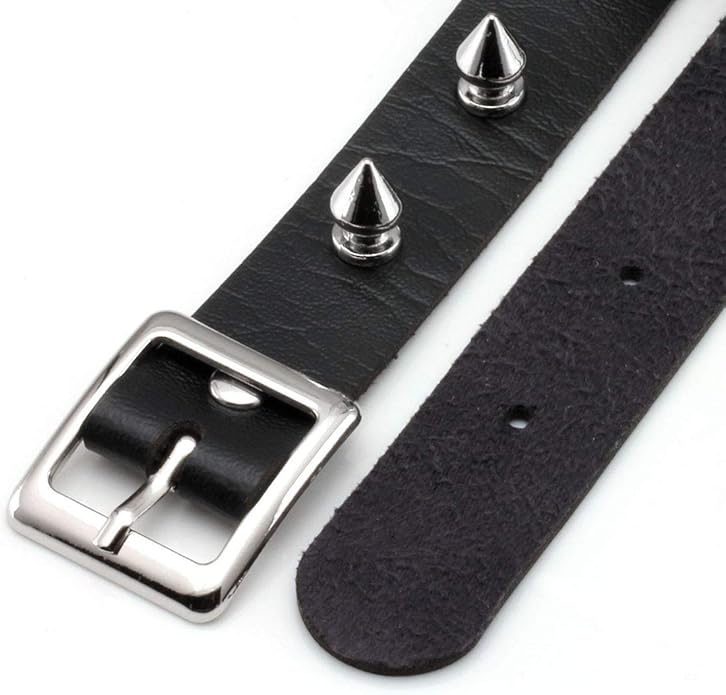 Eigso Vintage Punk Goth Studded Rivet Pu Leather Collar Choker Necklace with Spikes Adjustable