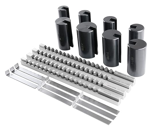Accusize Industrial Tools No 40A H.S.S. Keyway Broach Sets in Fitted Box, 32 Combinations, 5100-0042