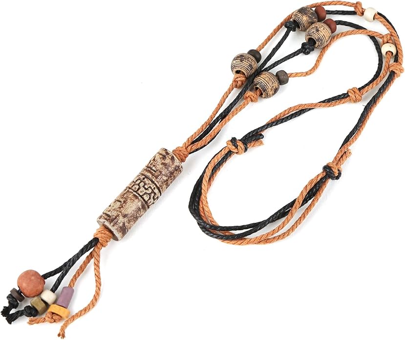 STWTR Bohemian Beaded Necklace Pendant for Women Men Retro Colorful Ceramic Pendant Handmade Ethnic Tribe Boho Jewelry Gift