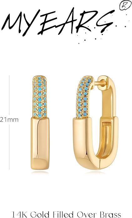 MYEARS Women Earrings Gold Huggie Hoop Ear Stud Cuff 14K Small Simple Hypoallergenic Everyday Jewelry