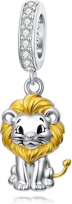 PROESS Sterling Silver/Red Panda/Cow/Highland Cow/Otter/Squirrel/Elephant/Axolotl/Cat/Fox/Bee/Butterfly/Hummingbird/Tiger/Lion/Mokeny/Koala/Dog Charm Animal Charms Bead for Jewelry Making