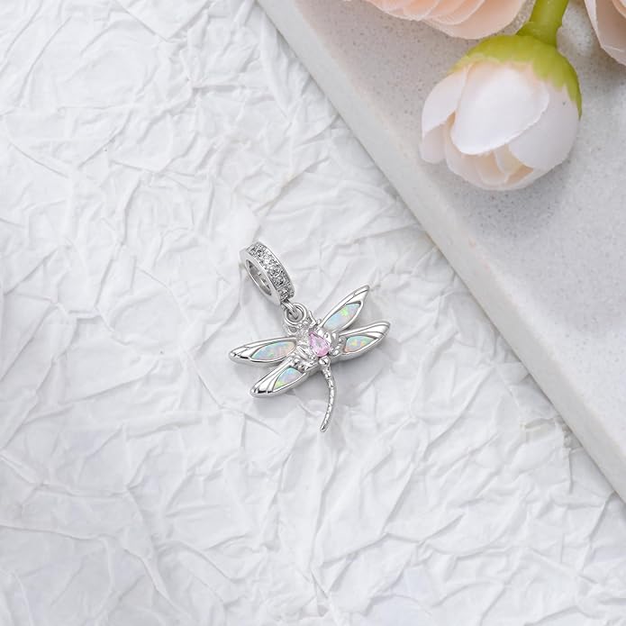 PROESS Sterling Silver/Red Panda/Cow/Highland Cow/Otter/Squirrel/Elephant/Axolotl/Cat/Fox/Bee/Butterfly/Hummingbird/Tiger/Lion/Mokeny/Koala/Dog Charm Animal Charms Bead for Jewelry Making