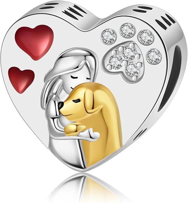 Birthday Fashion Love Heart Dangle Charm 925 Sterling Silver Charms fits Bracelets and Necklace Pendant Bead Charms Jewelry Present for Women Family Friends