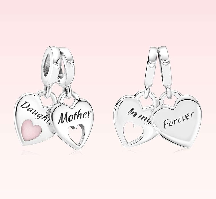 Family Mom Heart Charms 925 Sterling Silver Bead for Bracelets and Necklaces For Women Jewelry Present