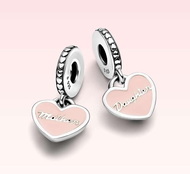 Family Mom Heart Charms 925 Sterling Silver Bead for Bracelets and Necklaces For Women Jewelry Present