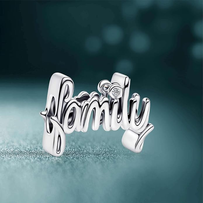 Family Mom Heart Charms 925 Sterling Silver Bead for Bracelets and Necklaces For Women Jewelry Present