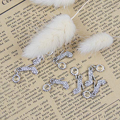 AUEAR, Fashion Crystal High Heel Shoe Shape Charms Bulk Pendant Jewelry Findings for Jewelry Making Necklace Bracelet DIY - color: Silver