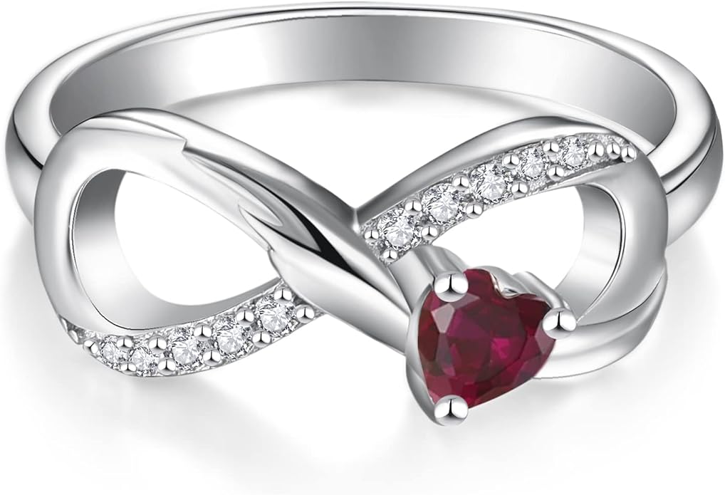 STARCHENIE Infinity Promise Ring 925 Sterling Silver Angel Wings Heart Ring for Women Size 5-10