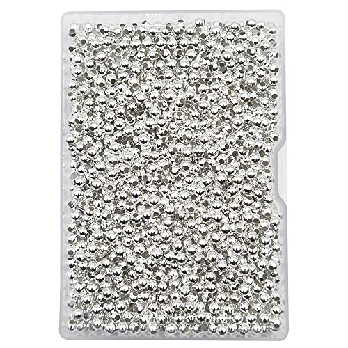 1000 Pieces 4mm Silver Iron Metal Spacer Bead Round Loose Beads - size: 4mm