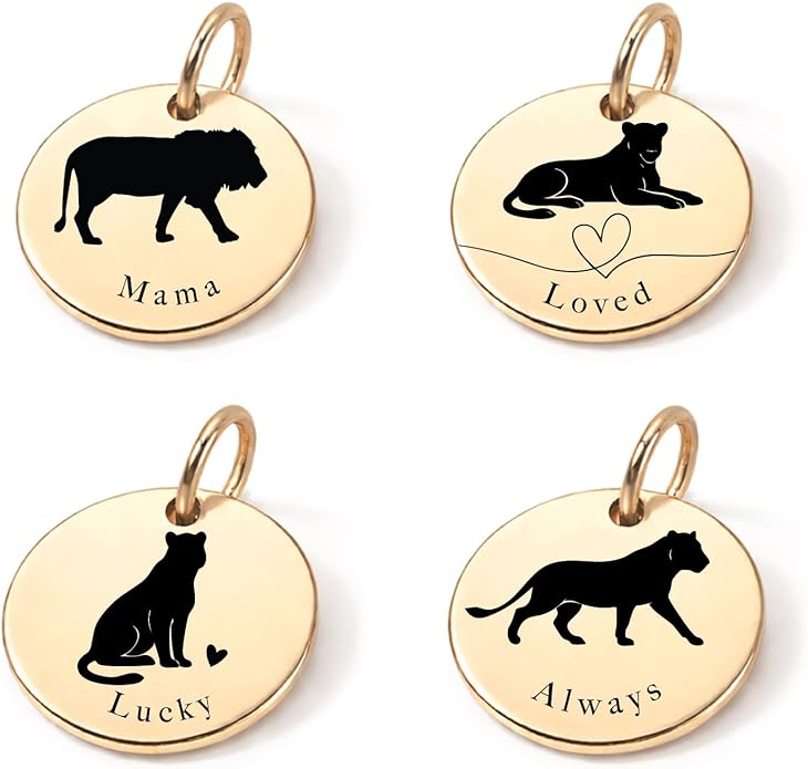 SM Design Mama Animal Charm Set – Set of 4 Stainless Steel Charms – Motherhood & Family Keepsake Jewelry Charmss