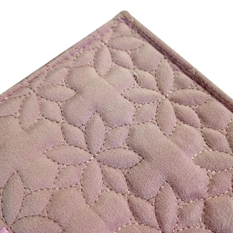 Portable Jewelry Roll Untangled Secure Necklace Travel Storage Bag Displays Holder 16 Chain (Embroidery Pink Velvet) - color: Embroidery Pink Velvet