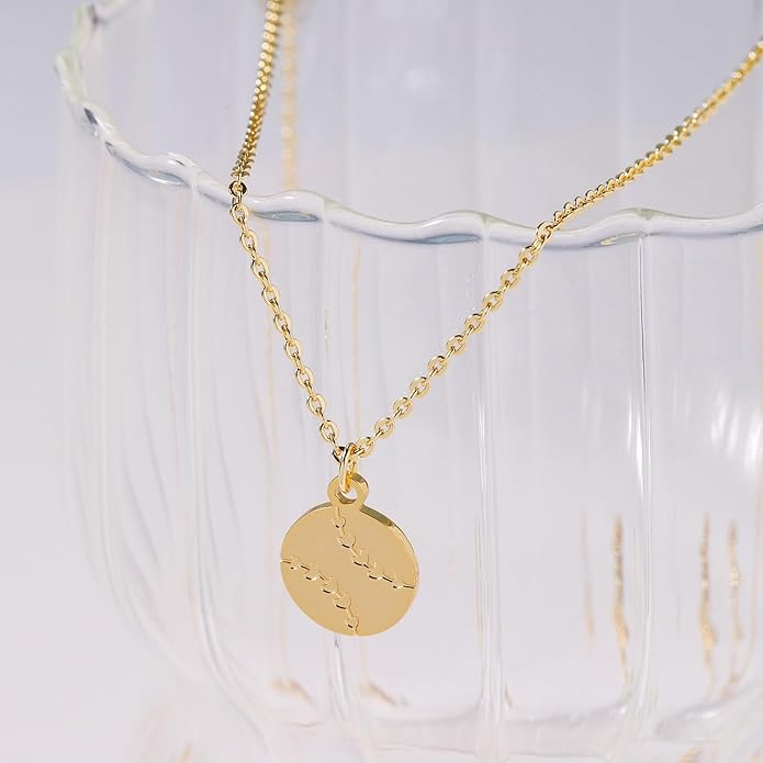 14K Gold Plated Dainty Pendant Butterfly Bead Boot Bee Baseball Flower Compass Airplane Heart Hummingbird Tree Necklace Simple Jewelry Gift for Women