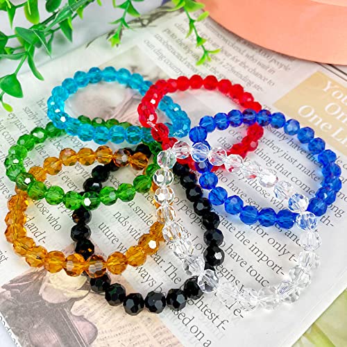 Jmassyang 400 Pieces 4mm Faceted Round Crystal Glass Beads Spacer Beads for Jewelry Making, Bracelets Necklaces Earrings Wind Chimes Suncatchers (Blue) - color: Blue, size: 4mm