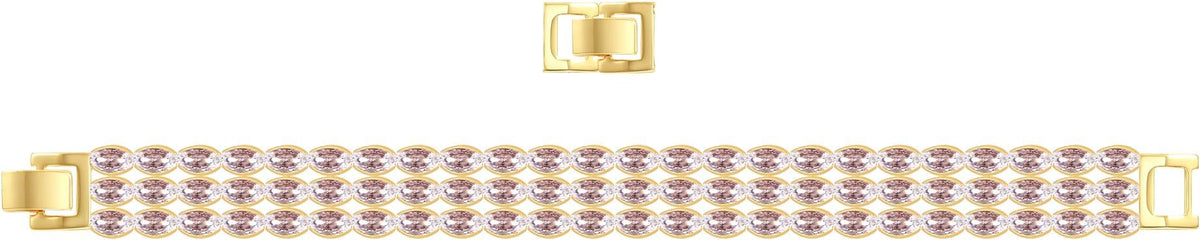 14K Gold Plated Women’s Tennis Bracelet – Sleek CZ Line Bracelet, Fits 6.0"–7.2" Wrist – Sparkly Everyday Jewelry Gift, Contemporary Tennis Bracelets for Women