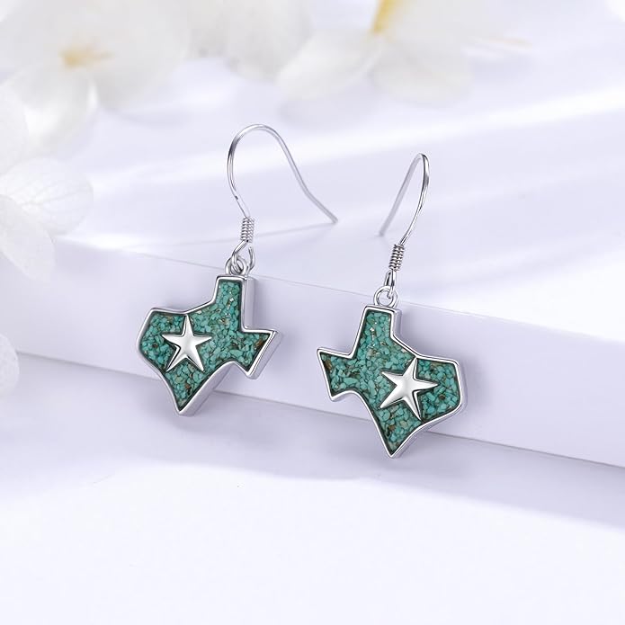 Western Earrings for Women 925 Sterling Silver Turquoise Western Country Dangle Drop Earrings Country Jewelry Gifts for Cowgirl Cowboy