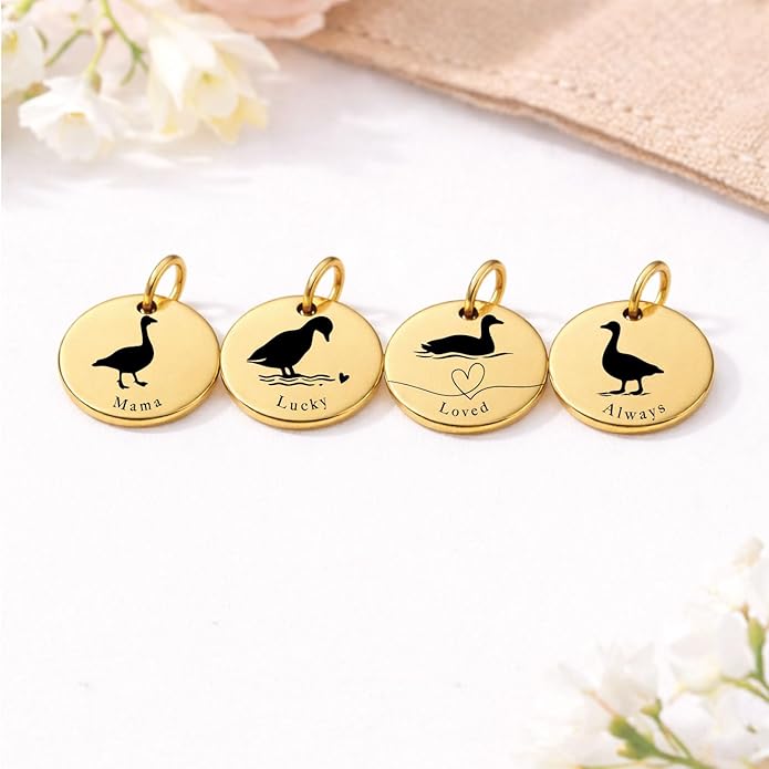 SM Design Mama Animal Charm Set – Set of 4 Stainless Steel Charms – Motherhood & Family Keepsake Jewelry Charmss