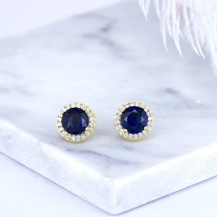YOQUCOL 8MM Cubic Zirconia Crystal Clip On Stud Earrings Round Non Pierced Earrings for Women