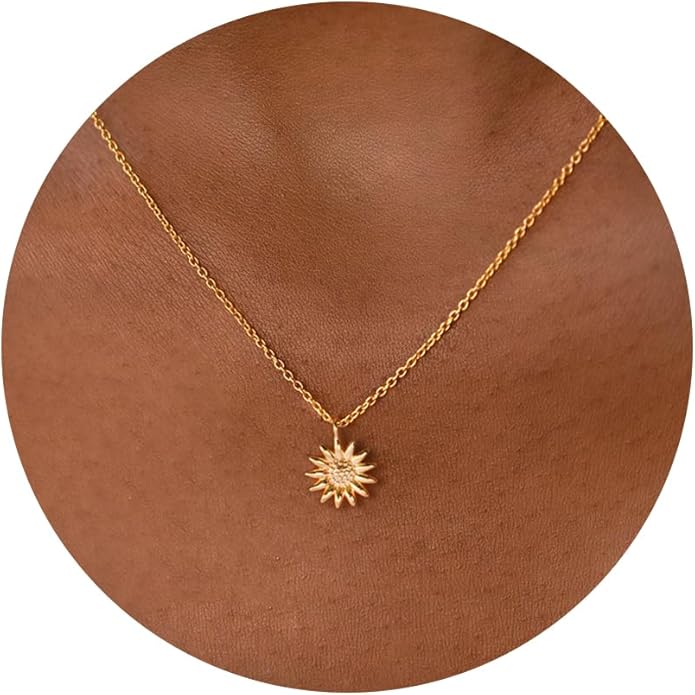 14K Gold Plated Dainty Pendant Butterfly Bead Boot Bee Baseball Flower Compass Airplane Heart Hummingbird Tree Necklace Simple Jewelry Gift for Women
