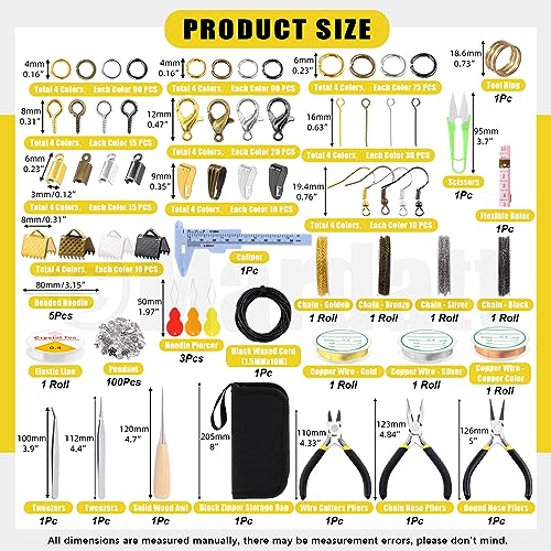 Mardatt 1587Pcs Jewelry Making Supplies Kit Includes Jewelry Pliers, Jewelry Wires, Jewelry Making Silver Charms, Chains, Jump Ring Opener and Tweezers Jewelry Accessories for Jewelry Repair - size: No.3-1587Pcs