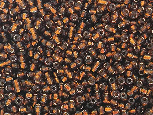 Seed Beads Size:11/0 50 gr / 1.76 oz (Amber Silver Lined) - color: Amber Silver Lined