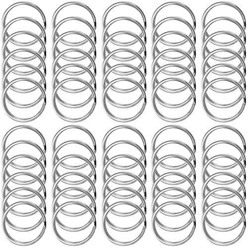 CREST Surgical and Marine Grade Stainless Steel Split Ring for Keychains SS316L Key Rings for Car Keys - color: 50-pack