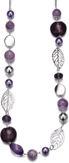 PEARL&CLUB Long Beaded Necklaces For Women - Sweater Chain Fashion Jewelry Necklace Gifts For Women