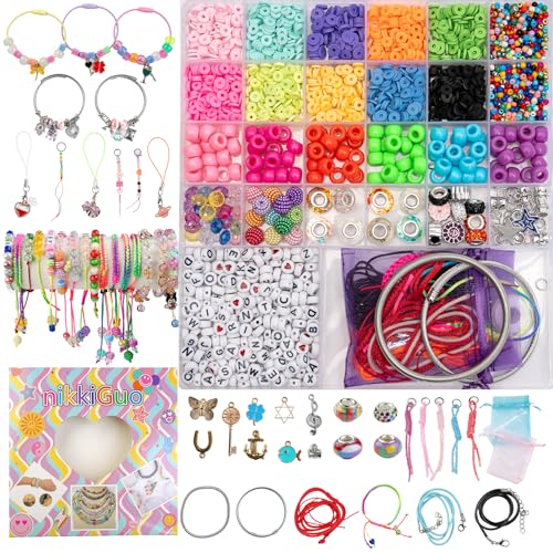 Hardy Guo Clay Beads Bracelet Making Kit Beads for Friendship Bracelet kit with Letter Beads Jewelry Making Set for Beginners Gifts (Pandora - Bucket Beads) - color: Pandora - Bucket Beads