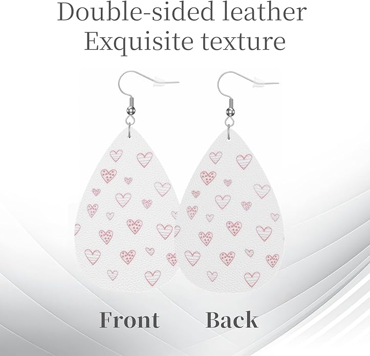 Teardrop Style Leather Earrings Outer Layer Silver Plating Hypoallergenic, Fashion Accessories Suitble Casual Outfits Parties Daily Wear for Sister Mom Wife Friends