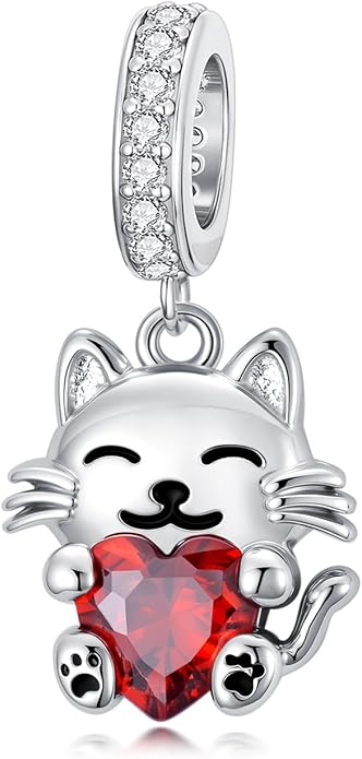 PROESS Sterling Silver/Red Panda/Cow/Highland Cow/Otter/Squirrel/Elephant/Axolotl/Cat/Fox/Bee/Butterfly/Hummingbird/Tiger/Lion/Mokeny/Koala/Dog Charm Animal Charms Bead for Jewelry Making