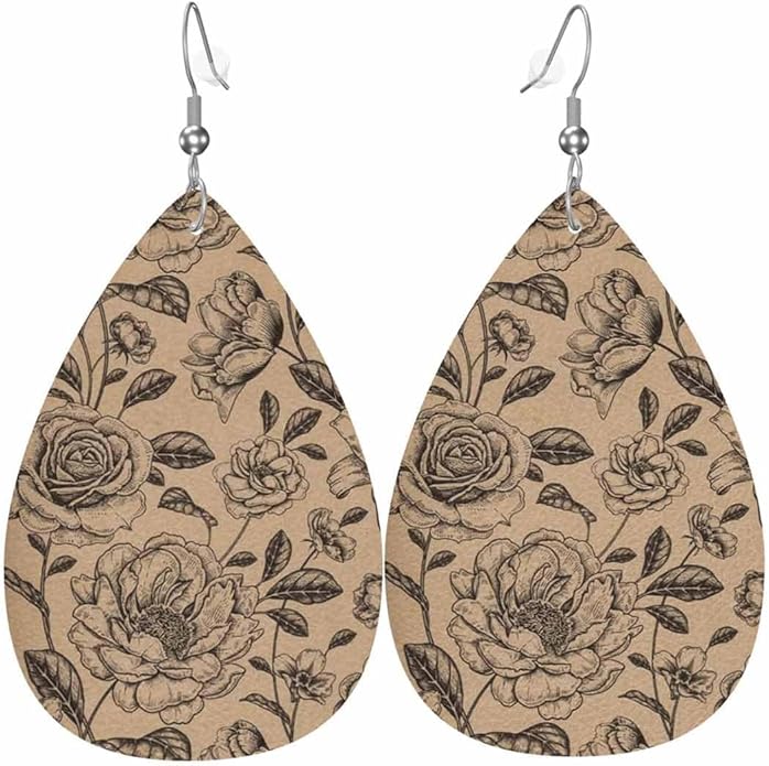 Teardrop Style Leather Earrings Outer Layer Silver Plating Hypoallergenic, Fashion Accessories Suitble Casual Outfits Parties Daily Wear for Sister Mom Wife Friends