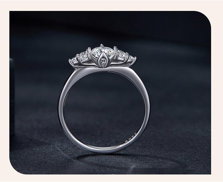 S925 Sterling Silver Women's Engagement Rings,Chic Diamond Ring for Women, 1.26 ct Heart Cut VVS1 D-Color, Great for Mother's Day
