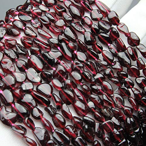 MJDCB Natural Irregular Shape Stone Beads 4-8mm Red Garnet Gemstone Energy Crystal for Jewelry Making Bracelet Necklace - color: Garnet