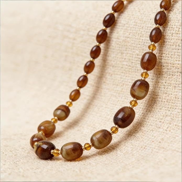 Chunky Beaded Necklace For Women, Multi Color Boho Irregular Oval Bead Long Necklaces Vintage Unique Statement Jewelry Gifts